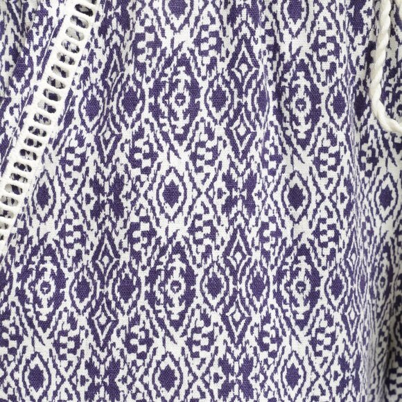 Briggs New York | Women's High Waist Linen Blend Navy and White Shorts | Size XL - Picture 3 of 9